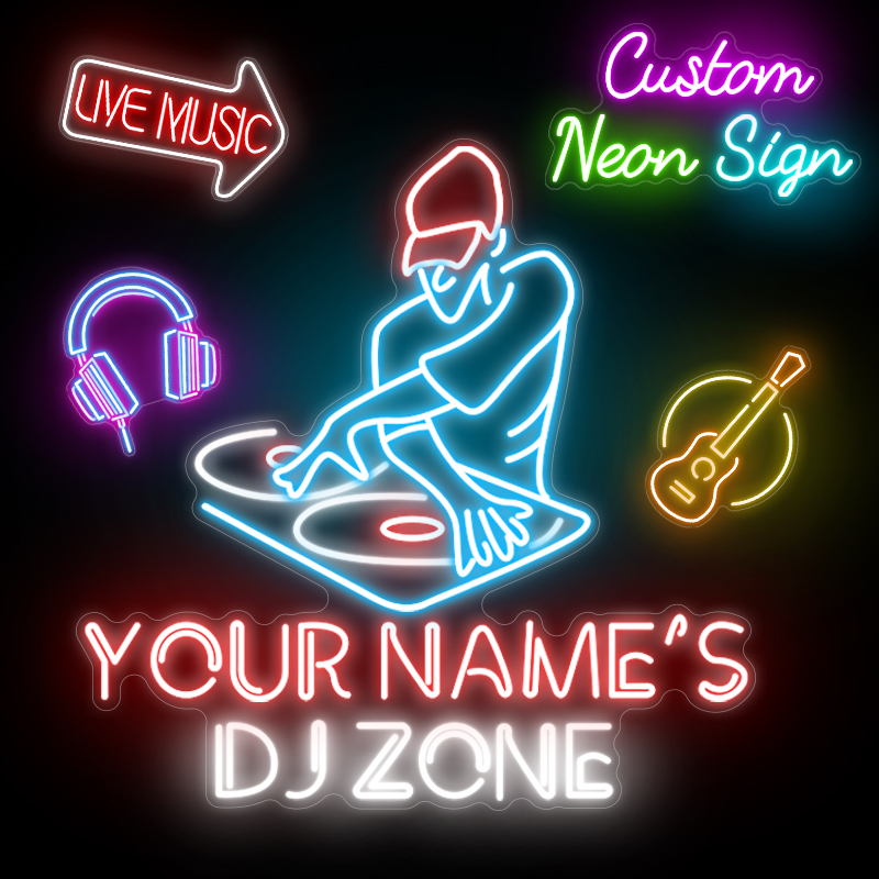 Outdoor Lighting Logo - 맞춤형 네온사인 개인 이름 LED DJ