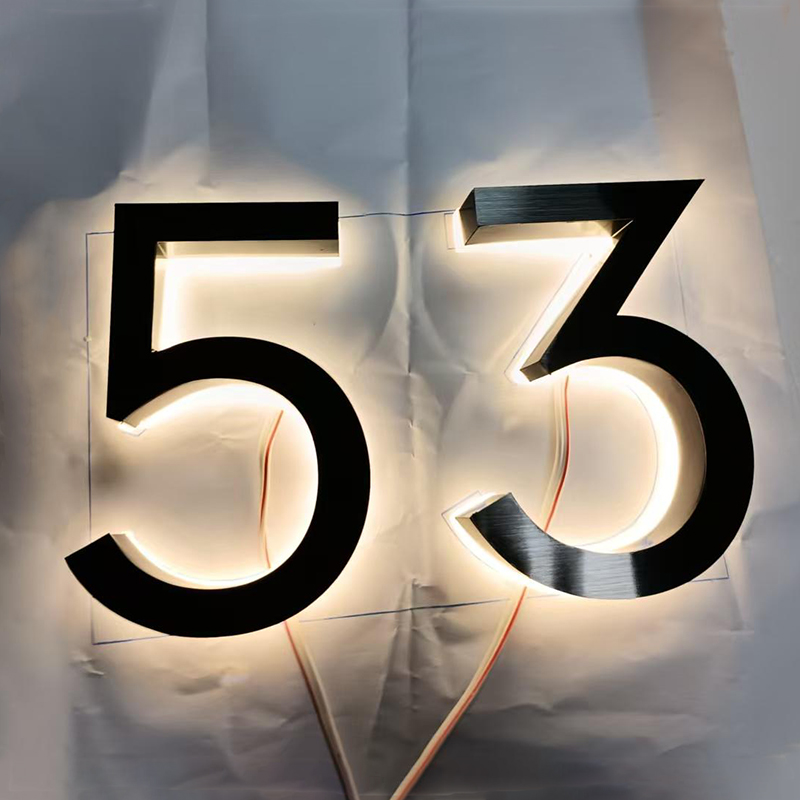 Outdoor Lighting Logo - 금속 3D LED 주택 번호등 야외