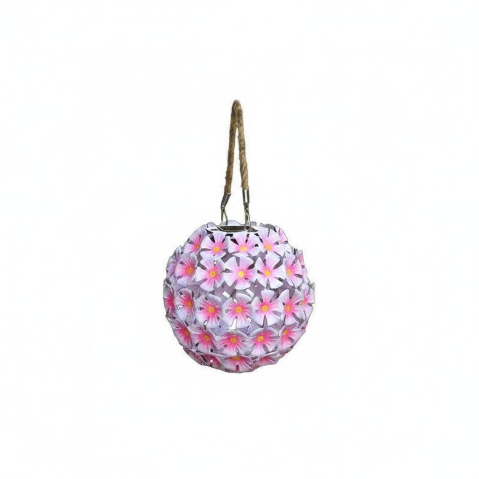 Hanging Outdoor Lighting - 태양광 구동 철제 꽃 모양 랜턴