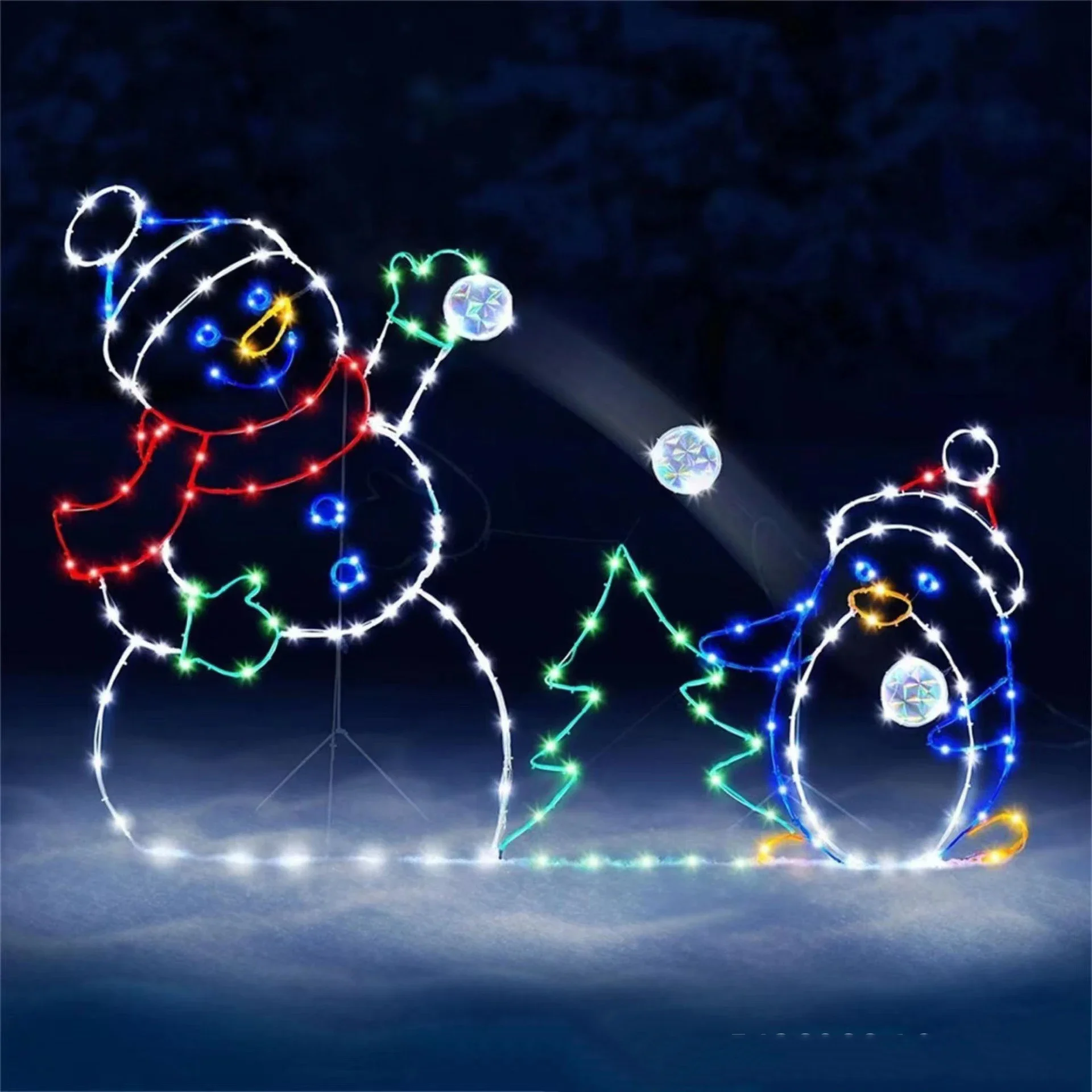 애니메이션 눈덩이 조명 LED 반짝이 눈사람 크리스마스 - Outdoor Lighting In Ground 리뷰 및 가격