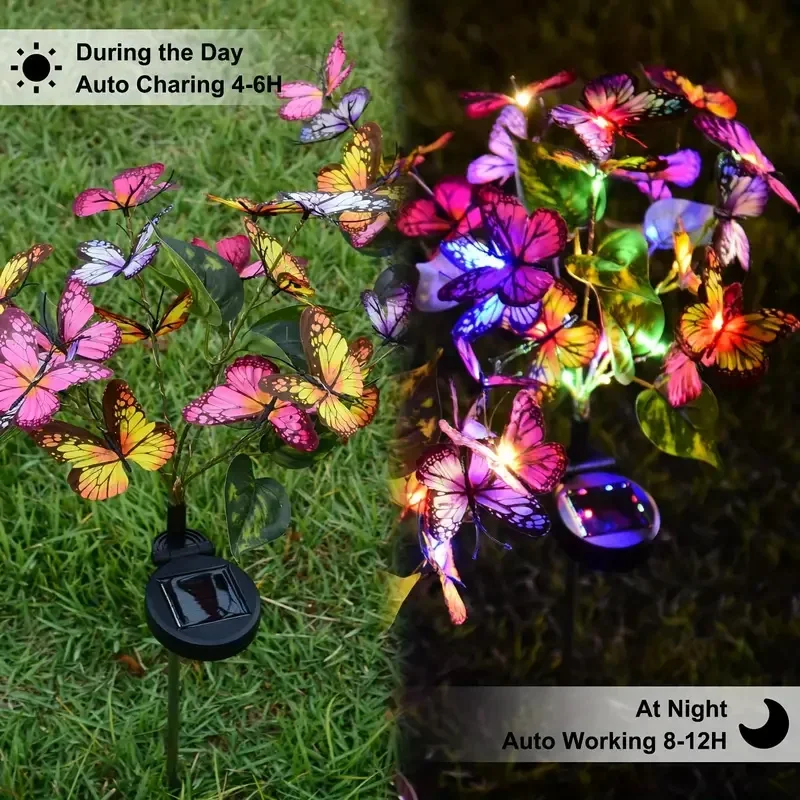 태양 LED 나비 정원 조명 마당 파티오 축제 크리스마 - Outdoor Lighting Under Pergola 리뷰 및 가격