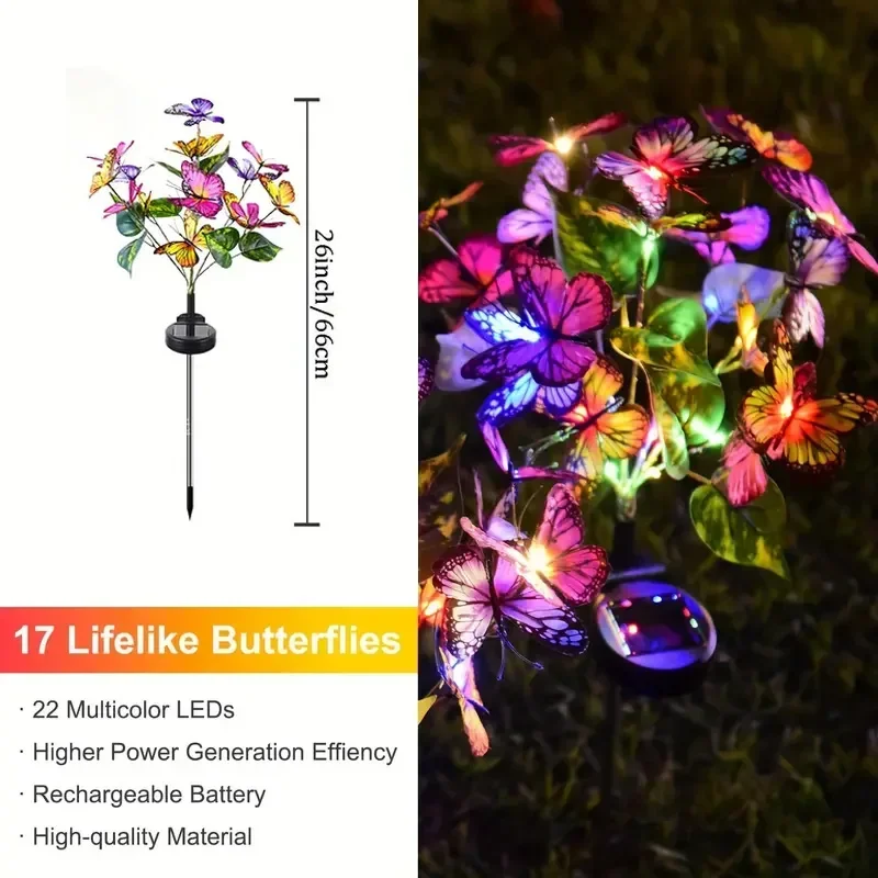태양 LED 나비 정원 조명 마당 파티오 축제 크리스마 - Outdoor Lighting Under Pergola 리뷰 및 가격