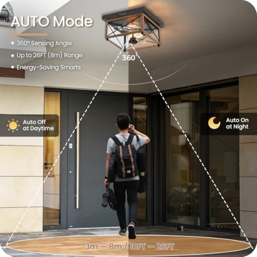 모션 센서가 있는 실외 천장 조명, 플러시 마운트 현관 - Motion Sensor Outdoor 리뷰 및 가격