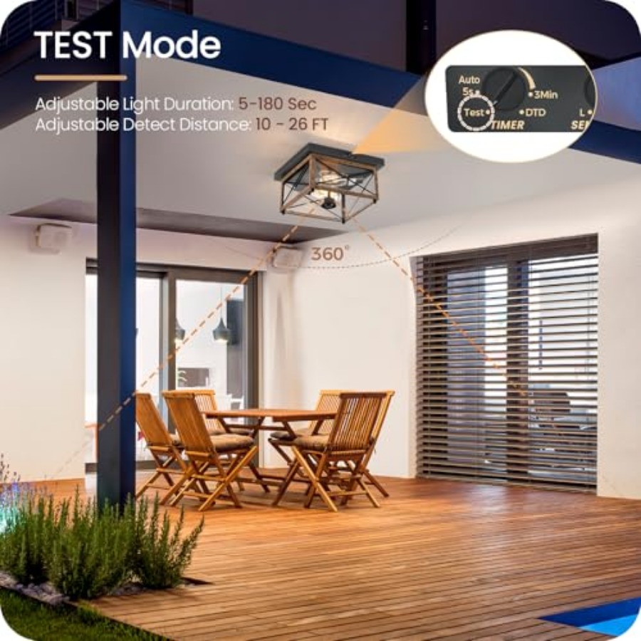 모션 센서가 있는 실외 천장 조명, 플러시 마운트 현관 - Motion Sensor Outdoor 리뷰 및 가격