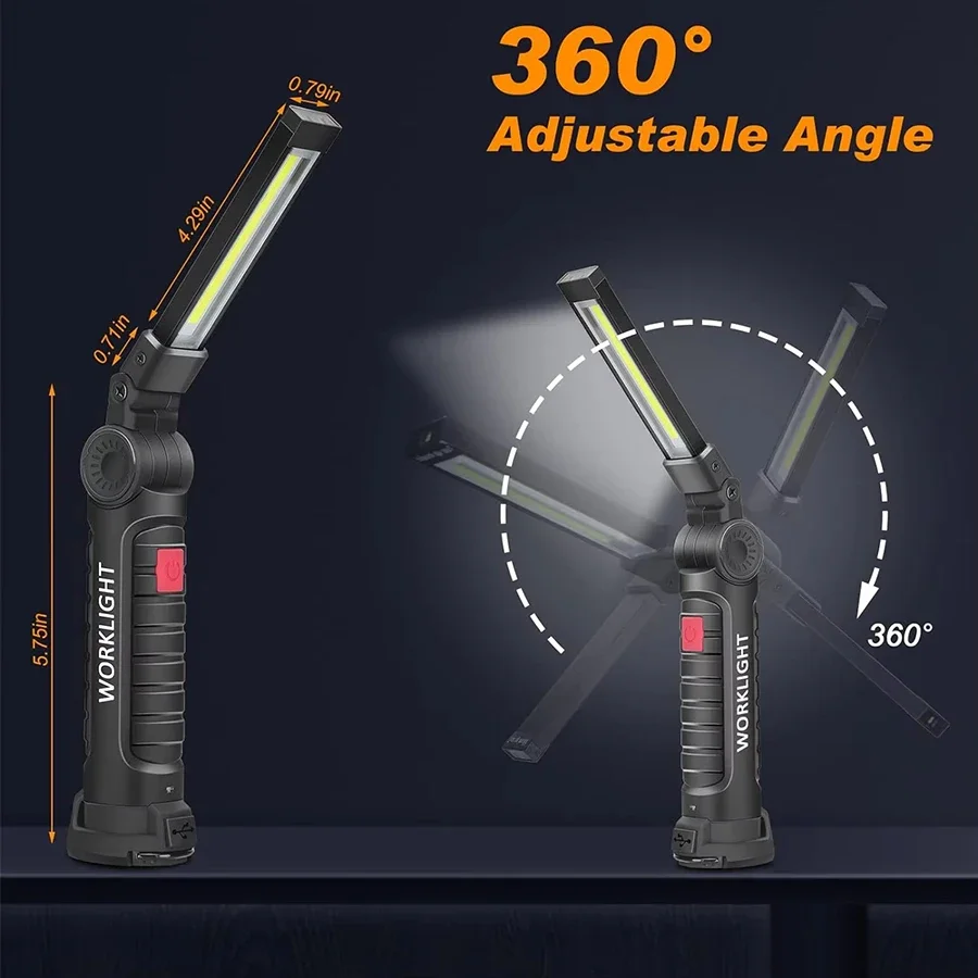 새로운 휴대용 COB LED 손전등 USB C 충전식  - Hanging Outdoor Lighting 리뷰 및 가격