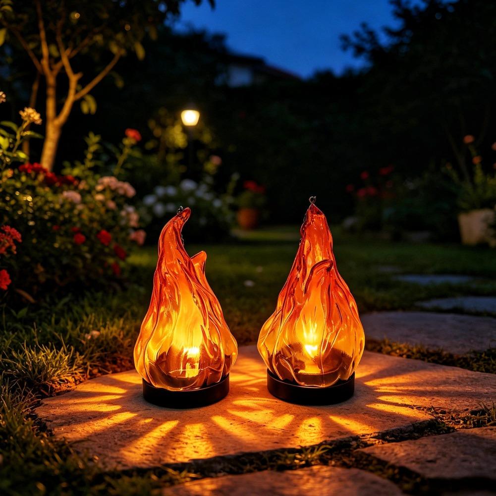태양열 불꽃 모양 걸이형 랜턴 조명 IP65 방수 깜빡 - Hanging Outdoor Lighting 리뷰 및 가격