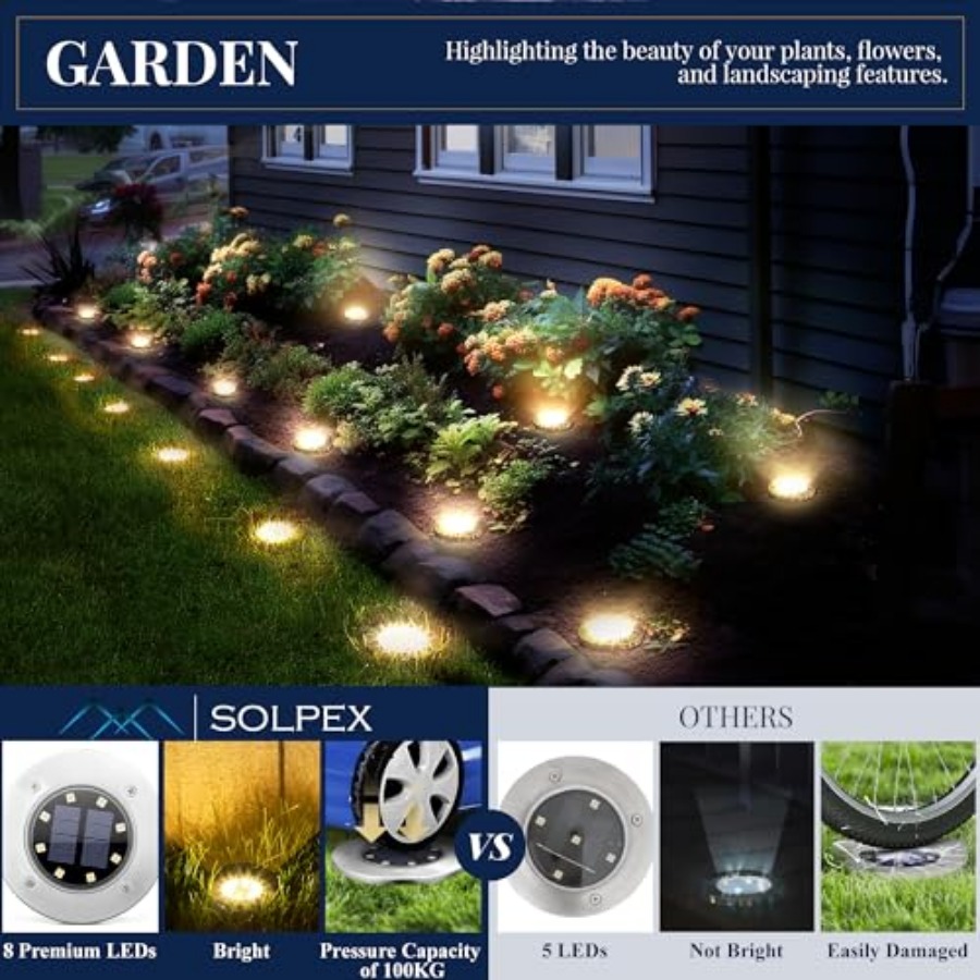 태양광 지상등 태양광 조명 야외 방수 8 LED 태양열 - Outdoor Lighting In Ground 리뷰 및 가격